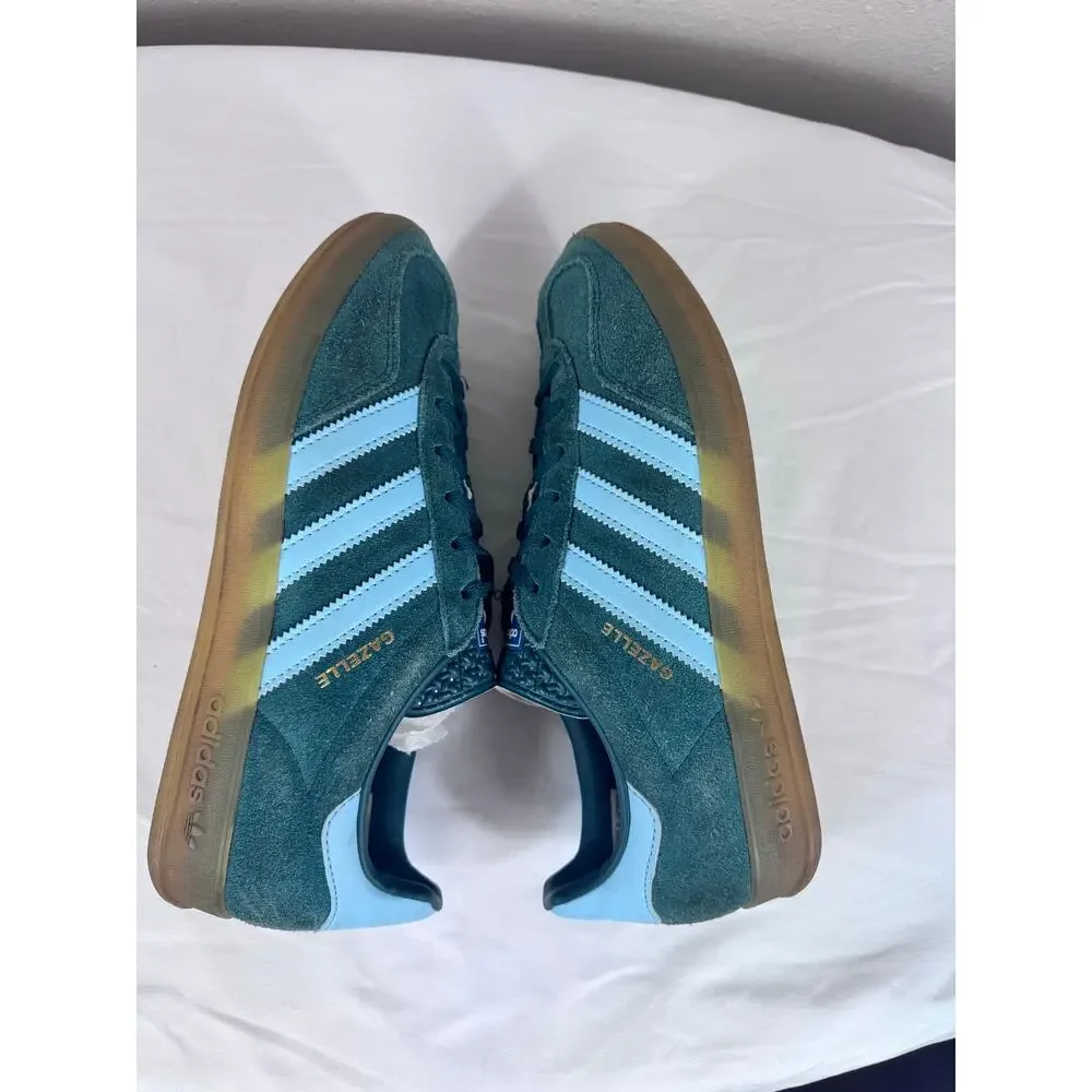 Adidas Gazelle Indoor Collegiate Green Hazy Sky Mens 7 Womens 8